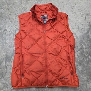 Eddie Bauer Womens 800 Fill Power‎ Down Puffer Vest Orange Size S